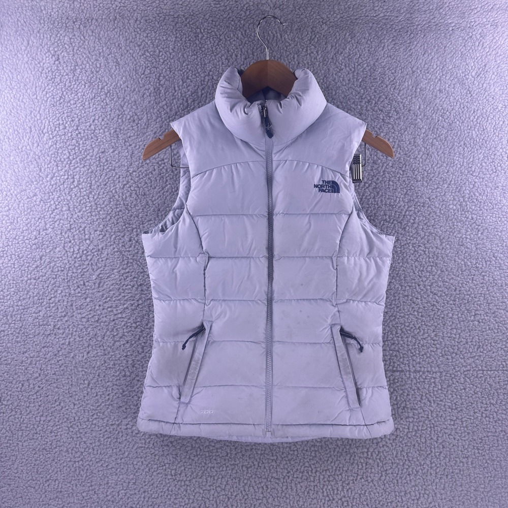 The North Face 700 Down Puffer Vest Womens XS Gray Full Zip Camping Hiking